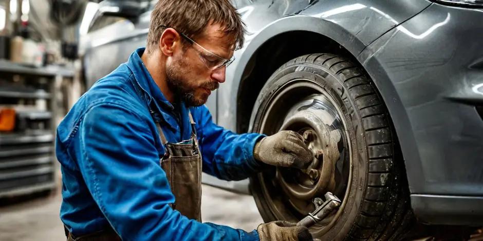 Замена переднего тормозного диска (с колодками) Форд Транзит