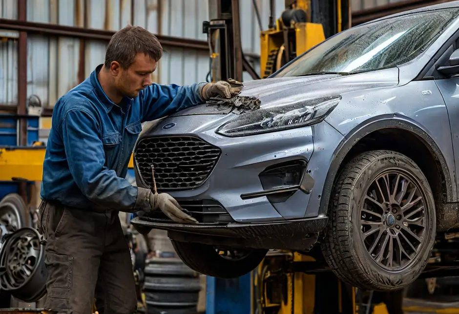 Снятие/установка переднего стабилизатора (втулка) Форд Транзит