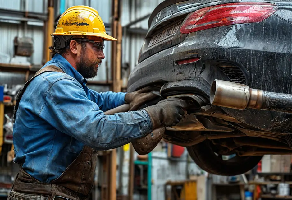 Снятие/установка глушителя Мерседес Спринтер