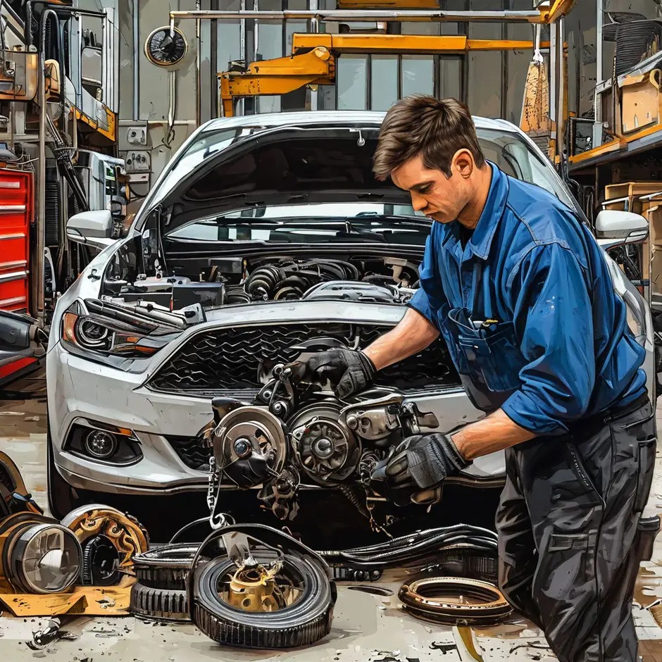 Снятие/установка ролика приводного ремня Форд Транзит