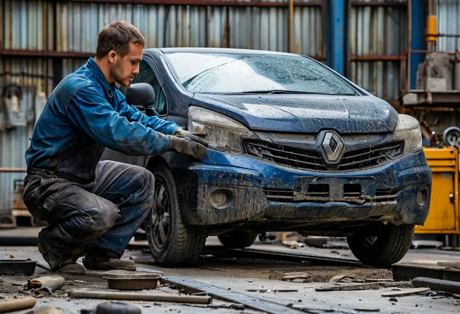 Снятие/установка переднего амортизатора Рено Кангу