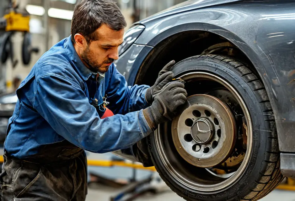 Замена заднего тормозного диска (с колодками) Мерседес Спринтер