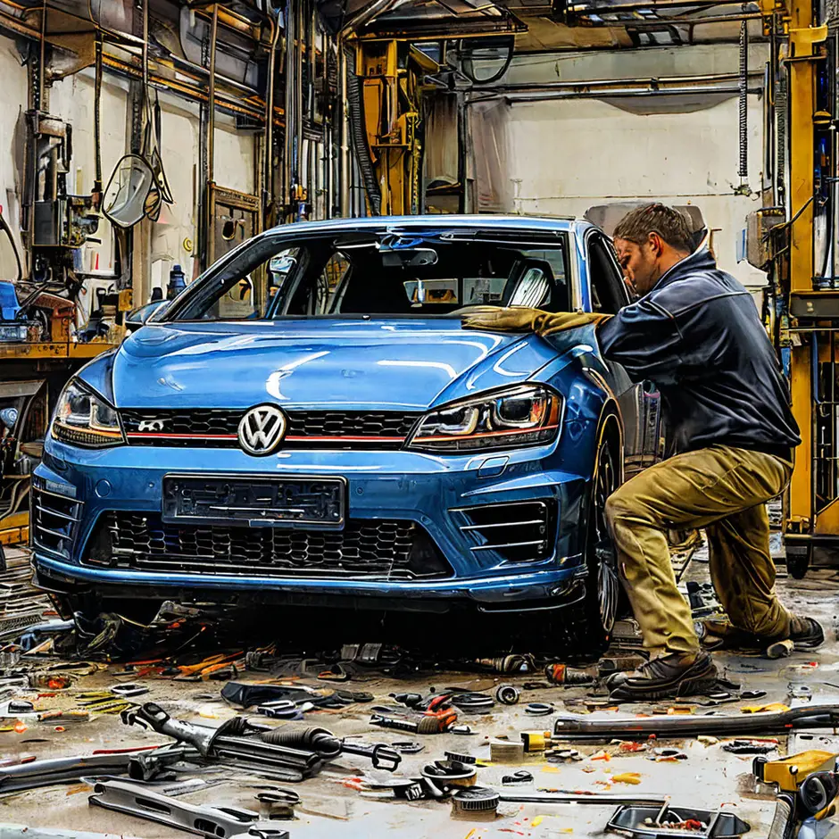 Разборка и сборка передней части автомобиля Фольксваген Транспортер