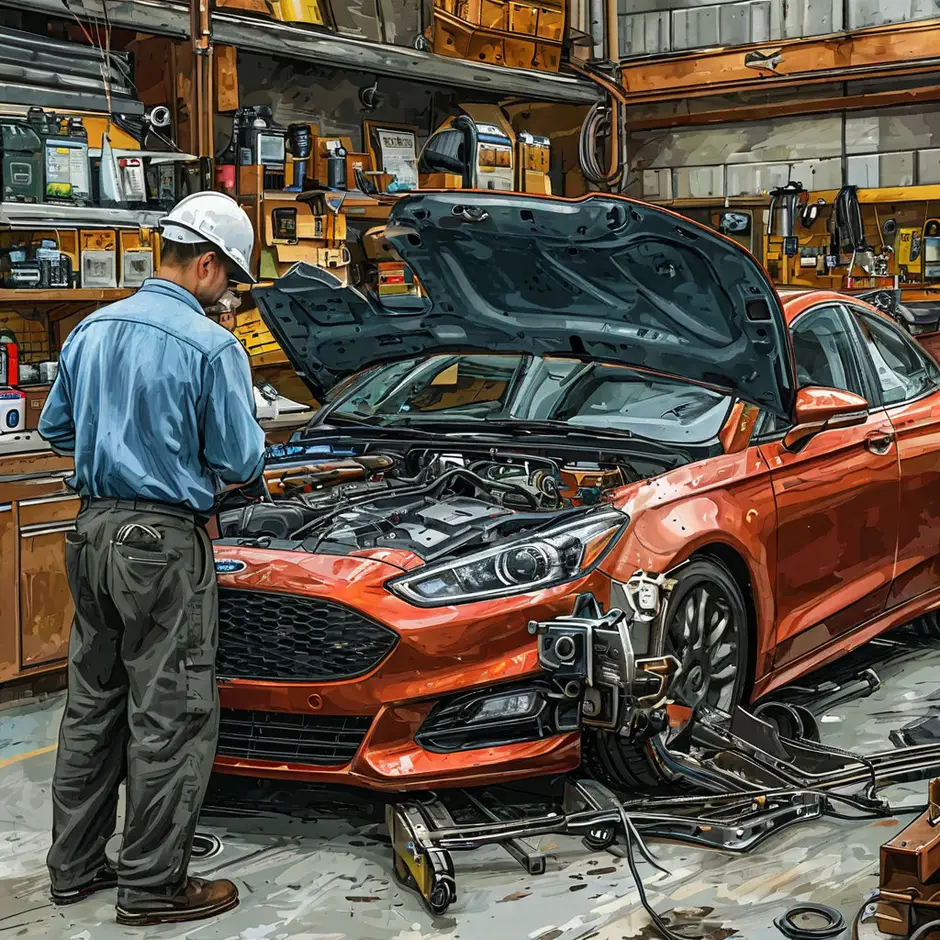 Замена натяжителя ремня с роликами Форд Транзит