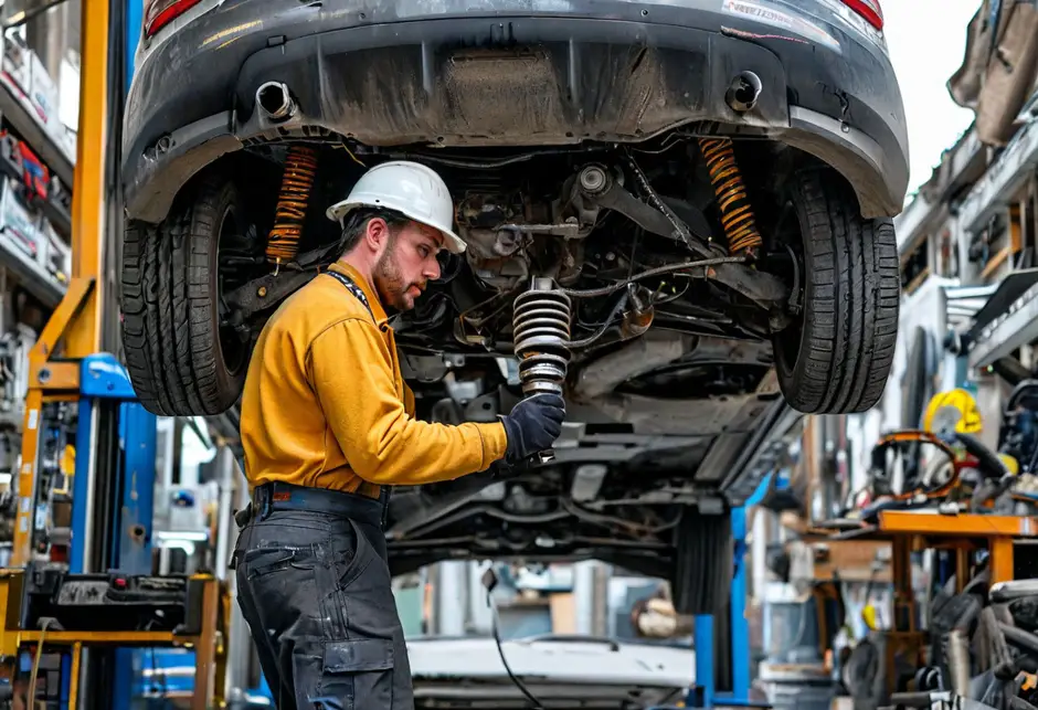 Замена заднего амортизатора Рено Кангу